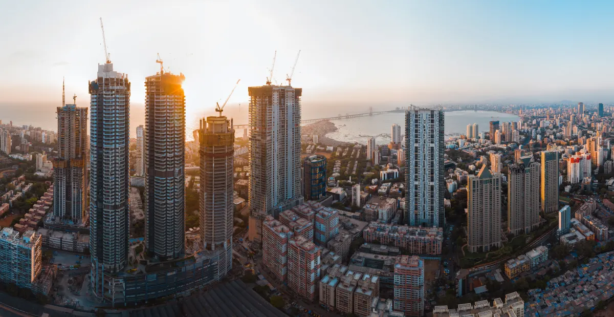 High-rise construction and urban infrastructure development in Mumbai